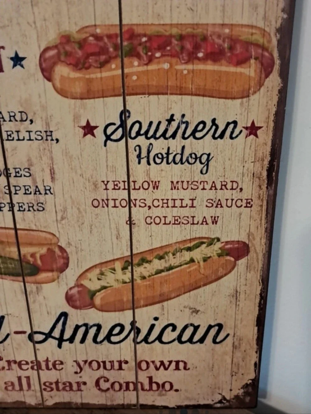 PIER ONE IMPORTS Hot Dog Menu Sign